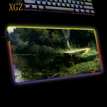 XGZ igro big RGB LED mouse pad gozdna krajina računalniške animacije XXL 2 mouse pad XXL površino, gume ploščica tipkovnica tabela mat