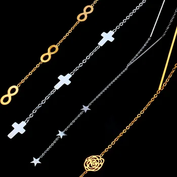 ZUUZ iz nerjavečega jekla dolge verige ogrlica nakit dodatki zlate ogrlice nakit obesek za ženske najboljši prijatelji križ