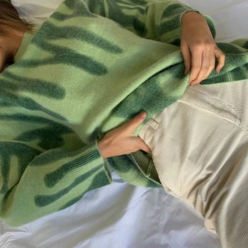 Ženske Svoboden Tie Dye pulover Dolgo sleeved Debel Pulover Potegnite Femme Novost 2020 Vrhovi Jeseni Nosil Puloverji, oblačila