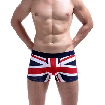 KWAN.Ž spodnje perilo za moške boxer homme britansko zastavo moško spodnje perilo za moške boxer bombaž udobno cueca boksar masculina boksar hombre