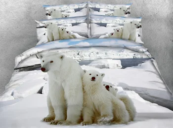 JF-126 Lep polarni medved posteljnina za otroke postelja 3D parure de sveti adulte dvojno kralj rjuhe kritje housse de couette polni velikosti