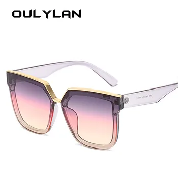 Oulylan Vintage Sončna Očala Moških Luksuzni Oblikovalec Gradient Sončna Očala Odtenki Ženske Retro Veliki Okvirji Sunglass, Roza, Vijolična Očala