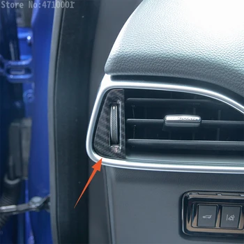 Ogljikovih Vlaken Avto armaturne plošče Strani klima Izhodni Prezračevalni Prilagoditev Bleščica Trim 2pcs Za Jaguar XE F-tempo 2016-2018