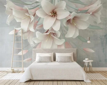 Beibehang ozadje po Meri tri-dimenzionalni cvet, listi enostavni cvetovi TV ozadju stene dnevna soba, spalnica 3d ozadje