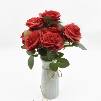 10 glav šopek vrtnic Visoke kakovosti Umetno cvetje Sodobne dom dekoracijo dnevne sobe, pohištvo Poroko potrebščine počitnice