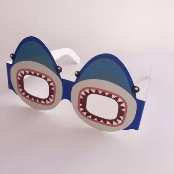 12pcs/set Ocean Shark Papir Očala, Masko Photo Booth Rekviziti Smešno Stranka Prop Rojstni dan/baby Tuš Stranka Čas Dobave Otroci darila