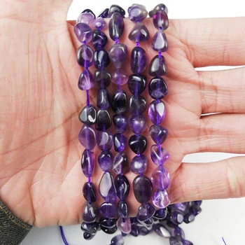 YHBZRET Temno Vijolični Ametist Neurejenih Makadamskih Naravni Kristalni Kamen čip osnovo za Nakit, izdelava zapestnico, ogrlico DIY Debelo