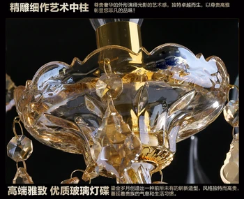 Luksuzni vrh k9 kristalno moda champagne gold/pregledna, jasno sveča obesek crystal light crystal lučka luksuzni kristalno lučka