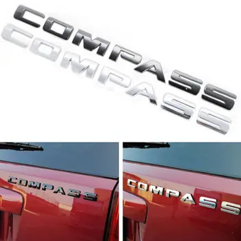Auto-Stick Univerzalna Zunanja Oprema Chrome Črna ABS Črke, Besede Emblem Značko Nalepko Nalepko za Jeep Compass 1PCS