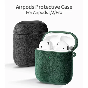 SanCore za Apple Airpods pro primeru ALCANTARA za AirPods 1/2/3 primeru Brezžične bluetooth slušalke Mini Shockproof Pokrov Obrnite krzna