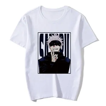 Gojo Satoru Žensk Tshirt Harajuku Priložnostne Tees Plus Velikost Svoboden Ulzzang Vrhovi Letnik Japonski Anime Jujutsu Kaisen T-shirt