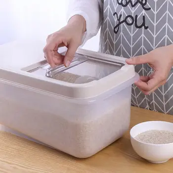 Plastični Riž Vedro 8 kg Vlage-Dokazilo Kuhinja Pregleden Riž Kabinet Riž Škatla za Shranjevanje Gospodinjski Riž Polje