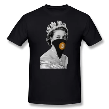 Funky T-Shirt Kraljica Bitcoin Bandit Smešno Tees Moški Krog Vratu Kratek Rokav T Shirt Edinstveno Moške Design Cottom Smešno