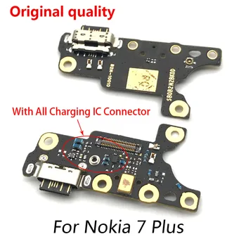 10 Kos/Veliko , Polnjenje prek kabla USB Vrata Dock Polnilnik Priključek za Mikrofon Mic Odbor Flex Kabel Za Nokia 7 Plus 7+