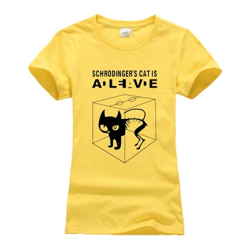 ženske smešno schrödinger ' s Cat T-majice priložnostne 2020 poletje Teorija Velikega Poka bombaža, Kratek Rokav obleka femme camisetas