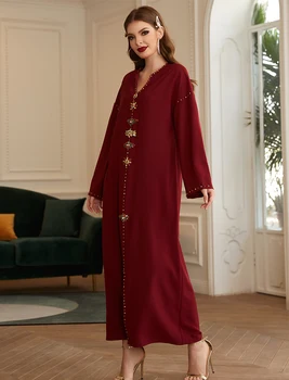 Abaya Dubaj Turčija tam kaftan Muslimansko Obleko, Hidžab arabski Obleke Abayas za Ženske, Islam Oblačila Haljo Longue Femme Musulman De Način