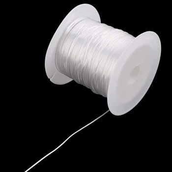 5 Rollsx10m Bela Stretch Elastična Beading Nit Kabel 0,8 mm DIY Zapestnico, Ogrlico, zaradi Česar Elastična Stretch Niz