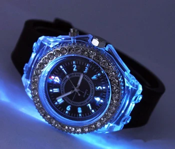 Moda Quartz Ženske Kristalno Watch blagovne Znamke Svetlobna LED ročno uro Fluorescentna Osebnost Modni Moški Ženski Darila Ljubitelje Watch