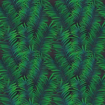 Tuš Zavesa Tropske Palme Podružnic, Zeleno Listje Listje Poletje Eksotične Narave Temo Tiskane Umetnosti