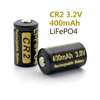 2 kos/veliko 400mAh CR2 baterija 3.2 v LiFePO4 Baterije za ponovno Polnjenje 15266 CR2 bateria w/ battery zaščitno polje Brezplačna dostava