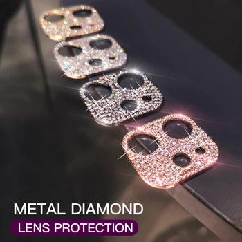 Bleščice Nosorogovo Zaščitnik Objektiv Kamere Zaščita Za iPhone XS 11 12 Max Pro Mini Polno Kritje Bling Diamond Zaščitni Obroč