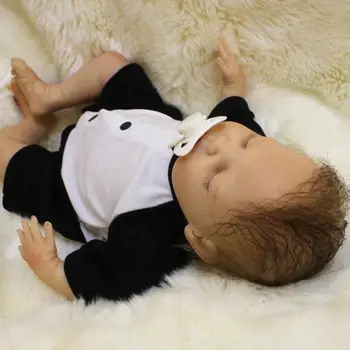 Lutke 18 inch Baby Doll Mehko Vinil Silicij Novorojenčka bonecas Za Otroke Lutka Panda Darila Oblačila I8A0