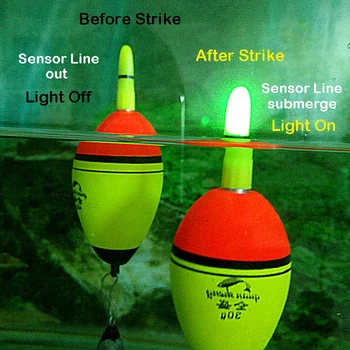 Smart Ribolov Float Alarm Ugriz Rib Vabe LED Luči, Vklopite Samodejno Noč Elektronski EVA Boje Stavke Indikator Opozorilo Plovec