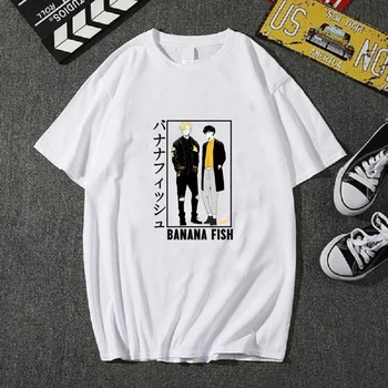 Unisex Anime Banana Ribe T-shirt Moda Kratek Rokav Priložnostne