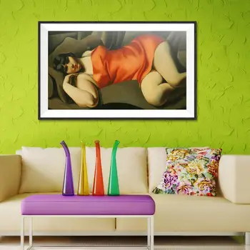 Tamara De Lempicka Slika Slikarstvo Povzetek print Oljna slika, Spray brez okvirjev Platnu brez okvirja na steno hologramsko sliko