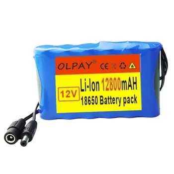 Original 12V baterija za 12,8 Ah 18650 Polnilna Litij-Ionske baterije zmogljivost DC 12,6 V 12800mAh CCTV Kamera Zaslon