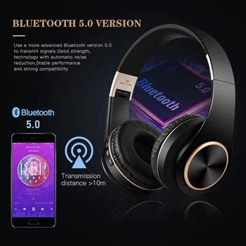 Bluetooth Slušalke, Zložljivi Brezžične Stereo Slušalke Nad Uho z Mikrofonom in Nadzor Glasnosti Slušalke za PC/Telefoni