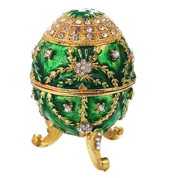 Kristalno Zeleno Cvet Dekor Zlitine Faberge Nakit Polje Ruske Pisanica Primeru