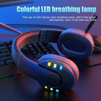Novo 2021 Slušalke Pisane LED Nadstrešek Žično Gaming Igralni Žareče Slušalke Unisex Slušalke Igra Glasba Slušalke Unisex