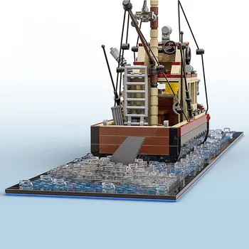 1235pcs MOC gradniki Ribiško Ladjo Model Orca Jawsed Ladje Mesto Plovila Opeke Izobraževalne Igrače za Otroke Xmas Darila