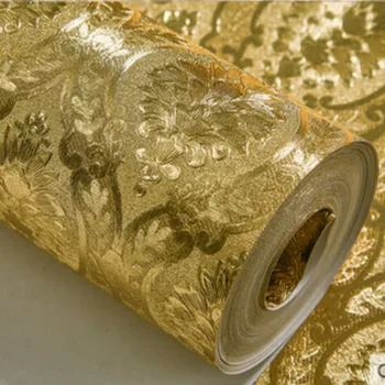 Luksuzni Klasičnih Zlato Ozadje Roll Spalnica, Dnevna Soba Olajšave Damasta Stene Papirja Bleščice Ozadja Zlato Folijo de papel parede