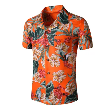 2020 Poletje Priložnostne Hawaiian Majica Kratek Rokav Cvjetnim Tiskanja Svoboden Gumb Navzdol Obleko Srajce Za Počitnice Srajca Luksuzni Ulične