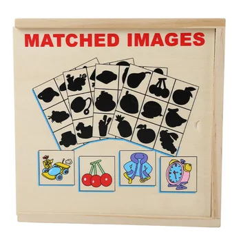 1set Montessori Materialov, Lesene Grafike Shadow Ujemanje Kartice Uganke, Učenje, Koncentracijo, Izobraževalne Igrače Za Otroke