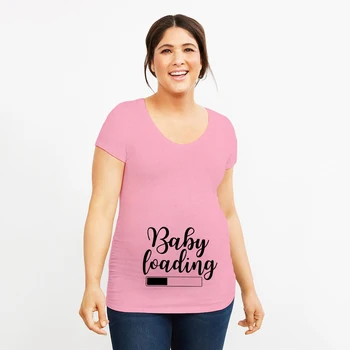 Dojenček V Napredek Majica Porodniškega T-Shirt Nosečnosti Tee Shirt Mama, Da Se Nosečnost Božič Majica Nosečnosti Razkrivajo Majica Nakladanje