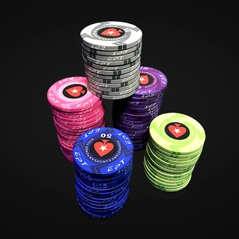 Nov Keramični žetoni EPT Keramični Texas Poker Čipi Strokovno Casino Evropske Poker Čipi Nastavite 50pcs/Veliko Dropshipping debelo