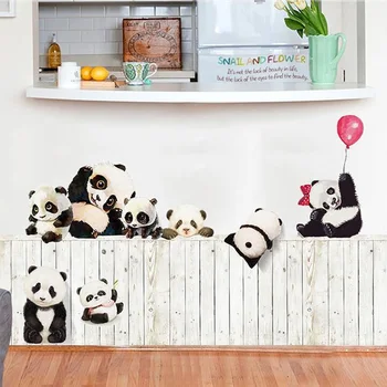 Ustvarjalne Nalepke Orjaški Panda Stenske Nalepke Za Otroke Sobe Stenski Dekor Doma Ozadje Samolepilne Plakat, Otroška Soba