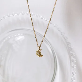 Zlata Luna croissant ogrlico, obesek za ženske srčkan minimalističen ogrlica moda