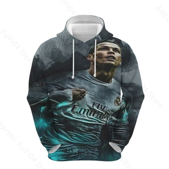 Cristiano Ronaldo 3D Tiskanje Hoodies Unisex Modna Športna Hooded Vrhovi Priljubljena Dolgimi Rokavi Moški pulover s kapuco Toplem Puloverju Pozimi