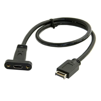 USB 3.1 Prednji Panel Header za USB-C Tip-C Ženski Podaljšek 40 cm z Panel Mount Vijak