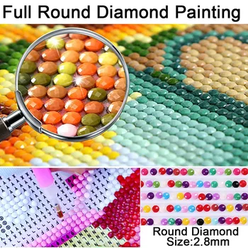 Pav DIY 5D Diamond Slikarstvo Celoten Krog Smolo Mozaik Nosorogovo Živali Cvet Diamond Vezenje Navzkrižno Šiv Kit Wall Art