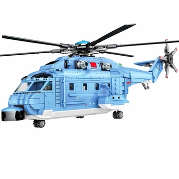 SEMBO Vojaški Helikopter, Tehnika Letalo Model gradniki Mesto Policijskega Zrakoplova, Swat Borec Vojske Gradnje Opeke Otrok Igrača