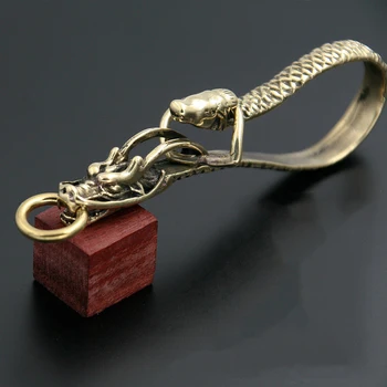 DIY usnje plovila dragon design key ring sponke trdni brass 2pcs/veliko