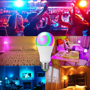 15W RGB Bluetooth Smart LED Žarnica E27 B22 LED Žarnice Glasba Glasovni Nadzor Koruza Svetilke za Dom Notranja Kopalnica Dekoracija Razsvetljava
