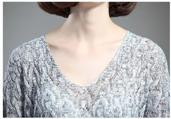 Ženske Modne Votlih Dolgo Oplaščeni Visoko Kodo Svoboden Bat Rokav Plesti Pulover Bluzo 5 Barv