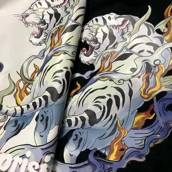 Blagovne znamke 2020 Novo Volk/tiger Majica s kratkimi rokavi Moški Anime Tshirt Kitajska 3d Print majica s kratkimi rokavi Hip Hop Tee Kul Moška Oblačila Nove Poletne Velike Velikosti Vrh