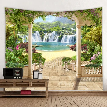 Lep gozd steni visi slap HD krajine 3d tisk digitalni tisk domov dekoracijo tapiserija